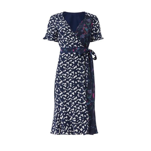 Tanya Taylor Luisa Wrap Silk Dress Floral Size 4 Feminine - Picture 3 of 12